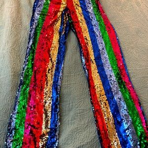 Rainbow/Pride sequence wide leg pants LBGQT